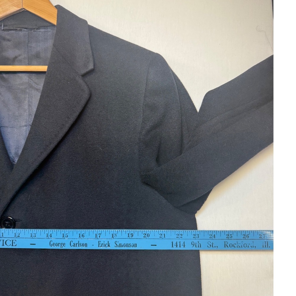 Doherty-Lee Tailoring Imported Cashmere Vintage Black‎ Long Coat Classy 38R - Picture 9 of 14